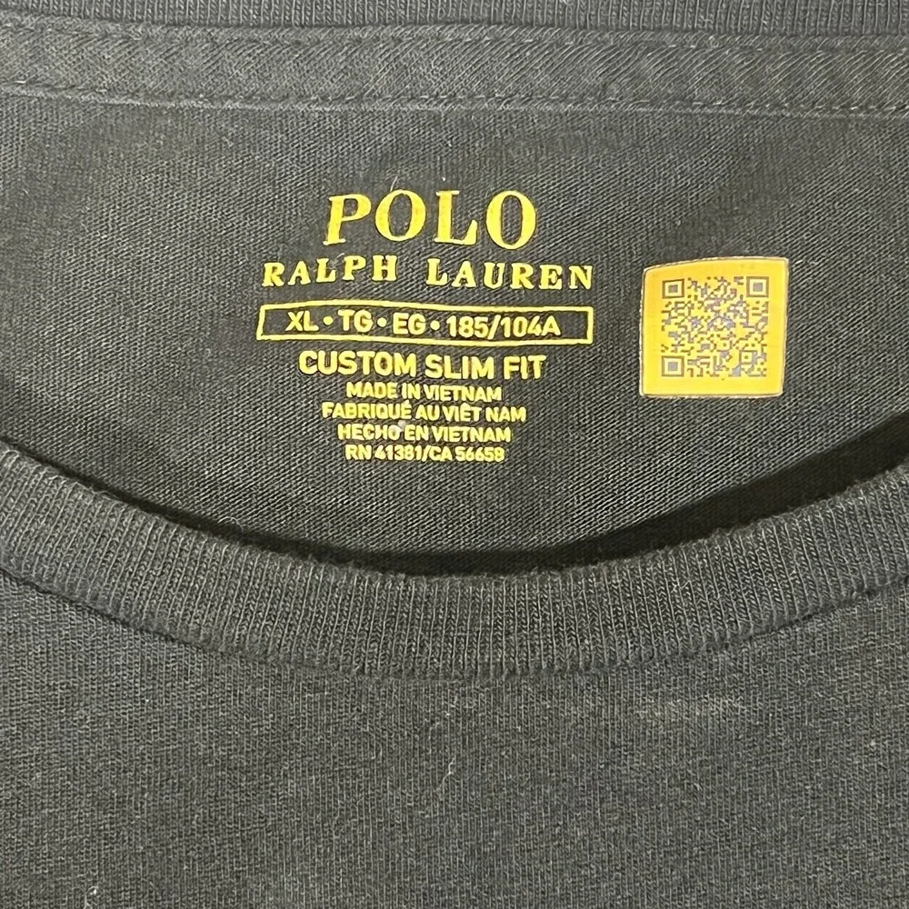 Polo Ralph Lauren Mens XL ATL Crest Custom Slim Fit Black T-shirt Preppy Atlanta